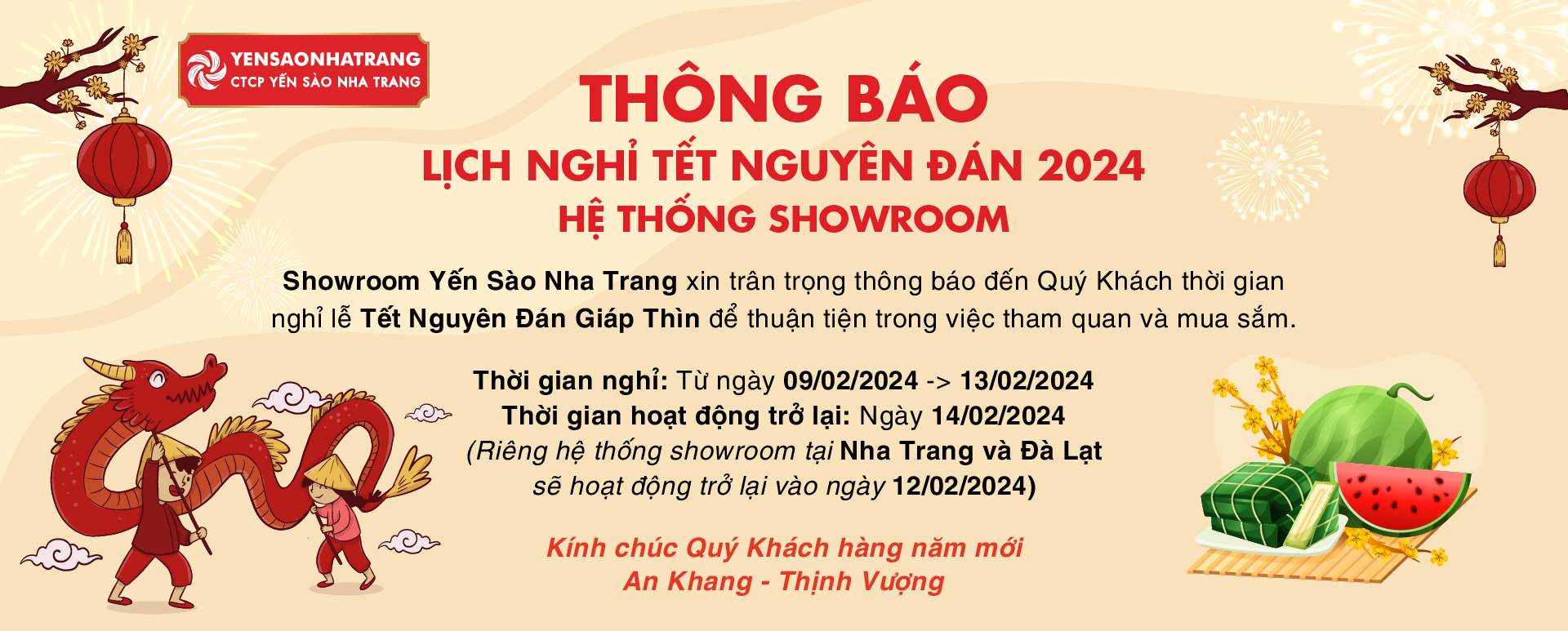 LỊCH NGHỈ TẾT SHOWROOM 2024-03